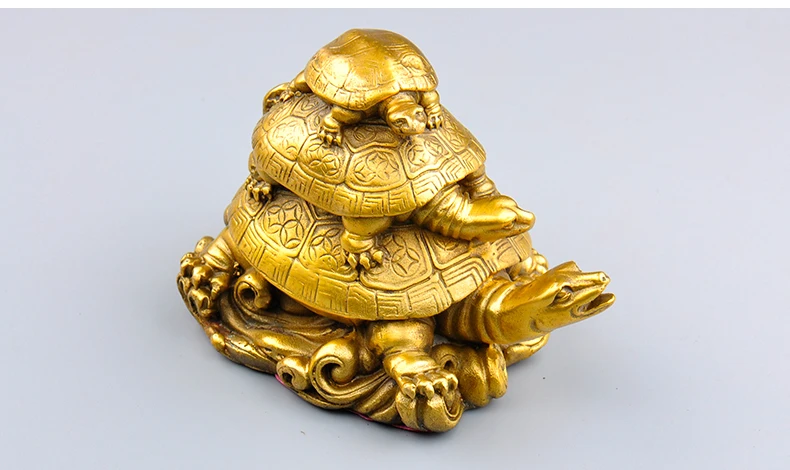 Три поколения черепахи Коллекционные фигурки ручной работы статуя привлекать богатство