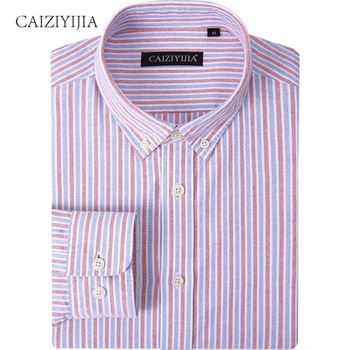 

ORINERY 2019 New Designer Long Sleeve Mens Shirt Fashion Striped Oxford Camisa Masculina 100 Cotton Button Down Shirt Size S-4XL