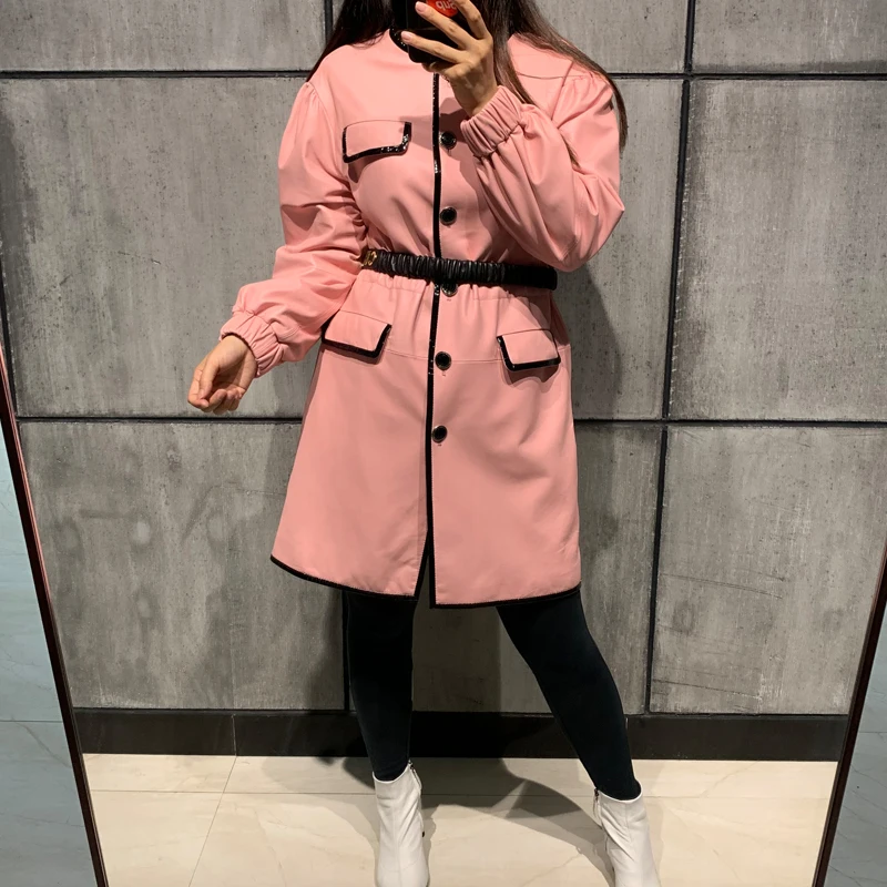 ladies real leather coat women genuine leather coat