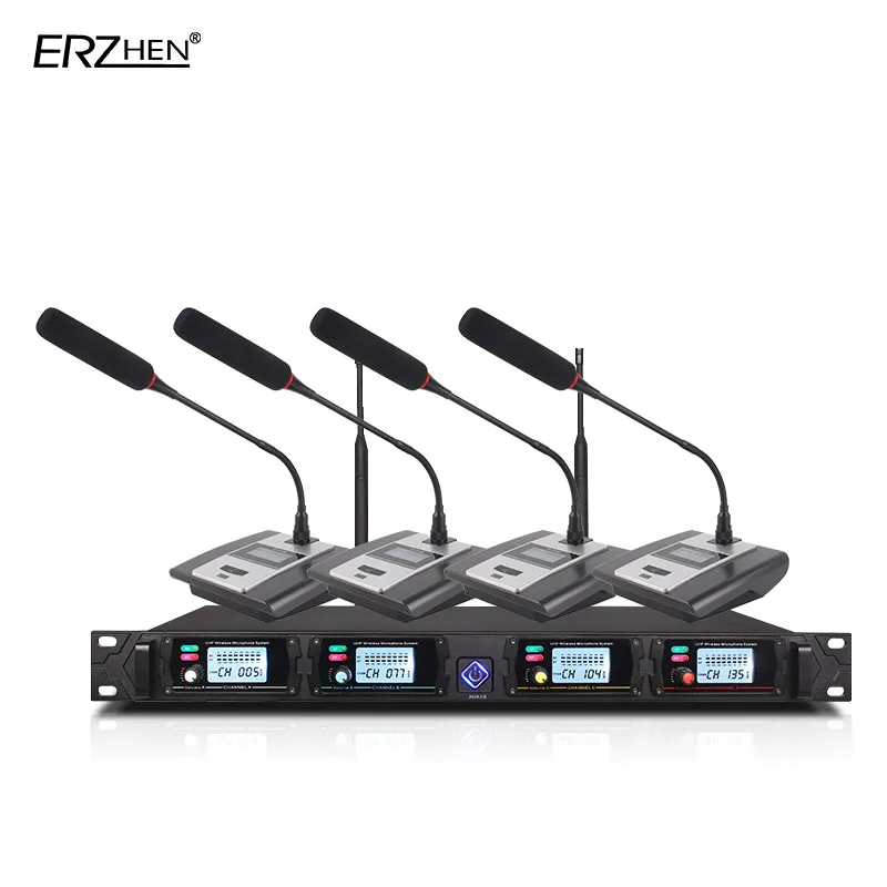 Professional Microphone System 8000GT UHF Channel Professional Dynamic Microphone 4 Conference