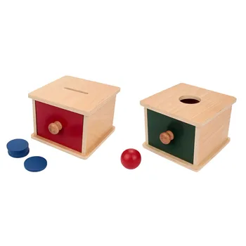 

Infant & Toddlers Montessori Kids Toy Baby Wooden Coin Box Piggy Bank Learning Educational Preschool Training Brinquedos Juguete
