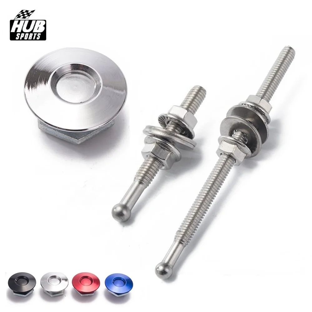 

s -1.25" Universal Push Button Billet Hood Pins Lock Clip Kit Car Quick Latch For Toyota Ect HU-DP016M-32/HU-DP017M-32