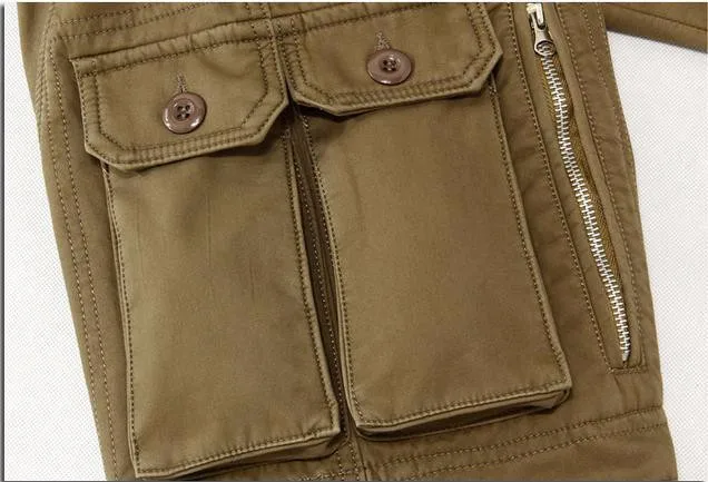 Forro de lã Treinamento ao ar Inverno Masculino Grosso Quente Solto Macacão Calças Livre Caminhadas Acampamento Zíper Bolsos Carga Militar 15 Cheap Calças de caminhadas