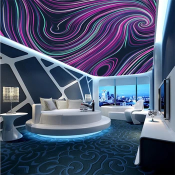 

beibehang Custom large fashion wallpaper abstract rotation curve radiant ceiling Zenith mural wall papers home decorpapel tapiz