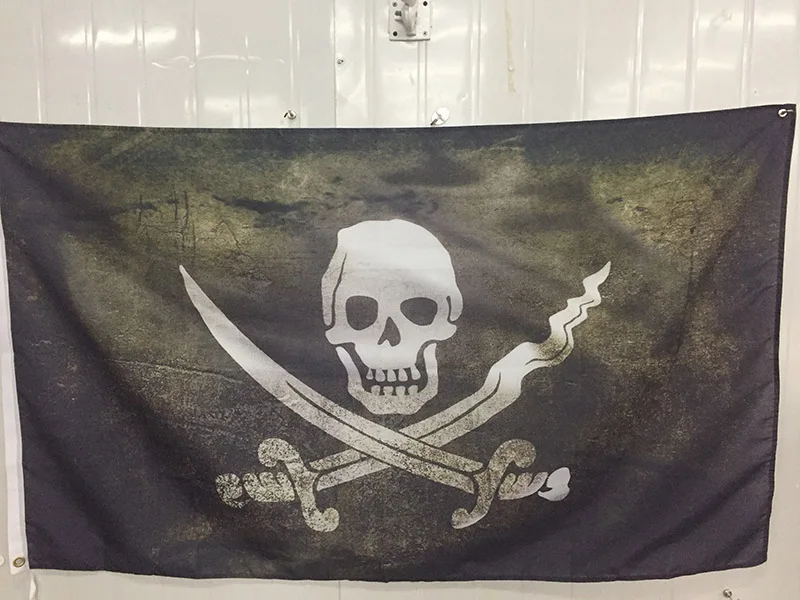 Skull skeleton cross flags (3)