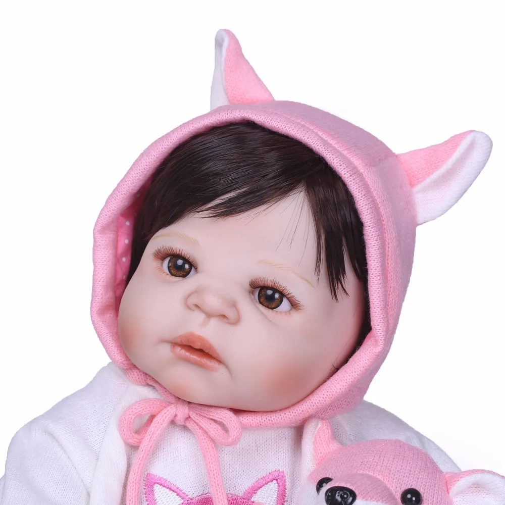 5" дизайн прекрасный новорожденного кукла для маленьких девочек игрушка 23'' реалистичные куклы Reborn Силиконовые Винил Полный средства ухода за кожей жив bebe Boneca