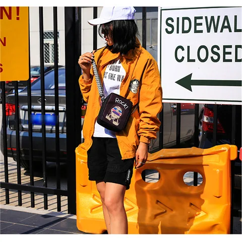 

New Clothing Girls Messenger Bag Cool Men Street Shoulder Bag Hip Hop Crossbody Bag Harajuku Casual Girls Mobile Phone Bag