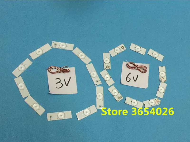40Pieces/lot Led Strips 3V 6V Bulbs Diodes 32-65 inch Tv Optical Lens Fliter Backlight w/ cable Double-side Tape | Лампы и освещение