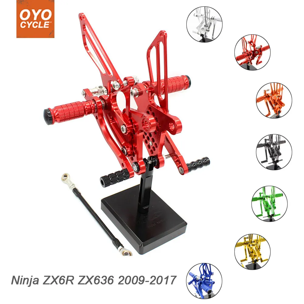 

For Kawasaki Ninja ZX-6R 2009-2017 Motorcycle Rear Set Accessories CNC Adjustable Rearset Foot Pegs ZX6R ZX636 Foot Rests