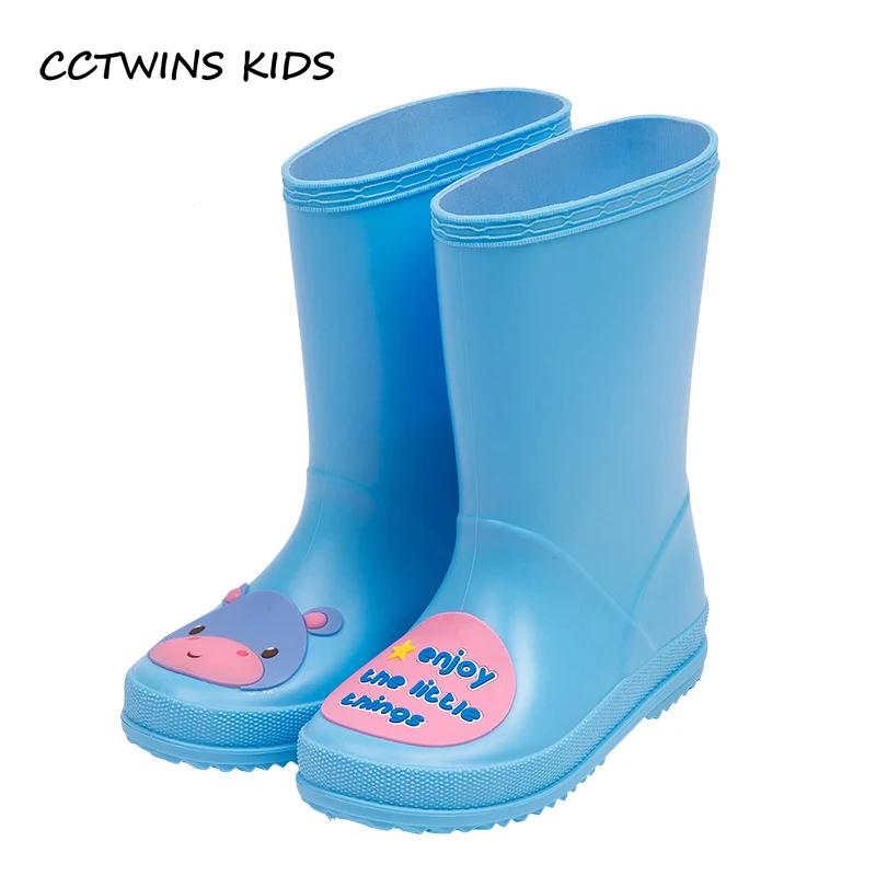 CCTWINS KIDS 2017 Children PVC Baby Girl Blue Rain Boot Toddler Boy ...