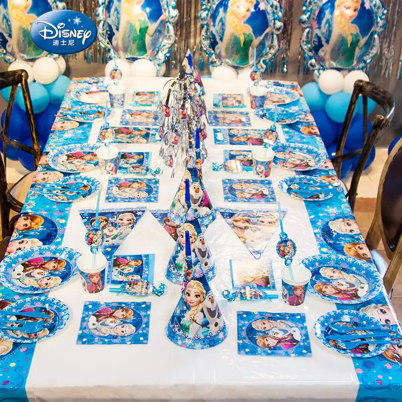 Disney Reine Des Neiges Theme Princesse Anna Elsa Jetable Nappe Tasse Assiette Famille Fete Bebe Douche Fete D Anniversaire Decoration Approvisionnement Aliexpress