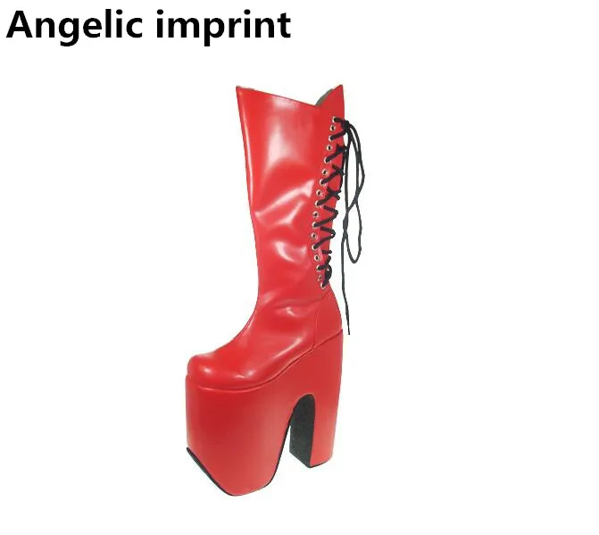 Talons 20 Fille Haute Femme Bagatelle Femmes Pompes Lady blanc 47 Angéliques rouge Moto Bottes Mentions Cm Légales Lolita Chaussures Noir Punk 33 Super Mori q7wv6tnH