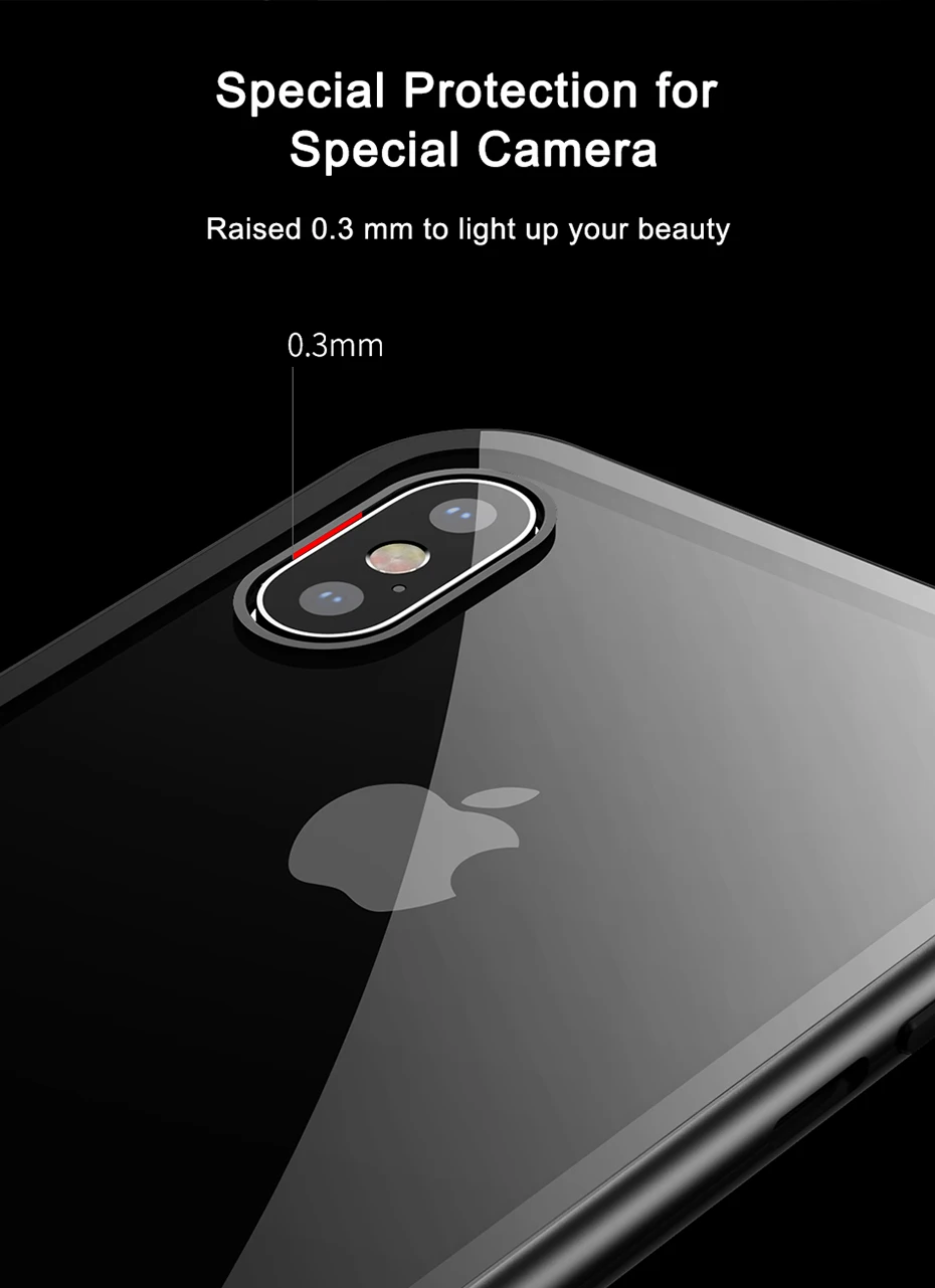 Baseus Магнитный адсорбционный чехол для телефона для iPhone XS Max XR Coque роскошное закаленное стекло с магнитом задняя крышка для iPhone Xsmax Fundas