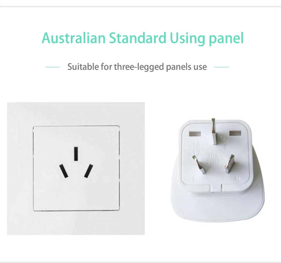 1PC 10A 250V Electric Plug power Socket Adapter Australia Travel Adapter EU US TO AU socket AC Power Charger Converter (2)