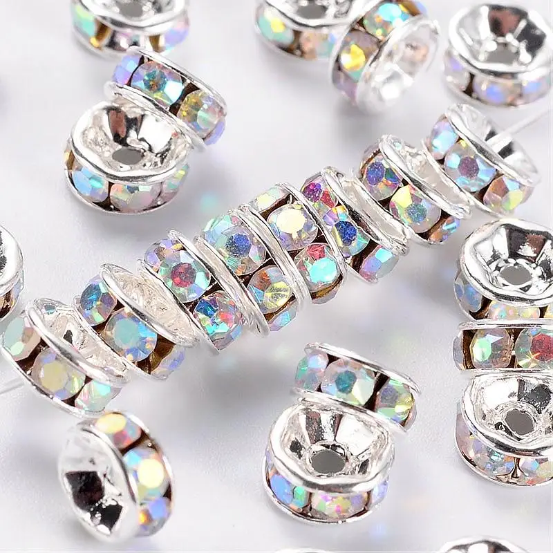 Buy 100Pcs 6mm Brass Rhinestone Spacer Beads Grade A