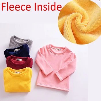 

MERI AMMI Baby Girl Boy Clothing Winter Warm Fleece Inside Long Sleeve T-shirt Tops For 1-5 Year,J620