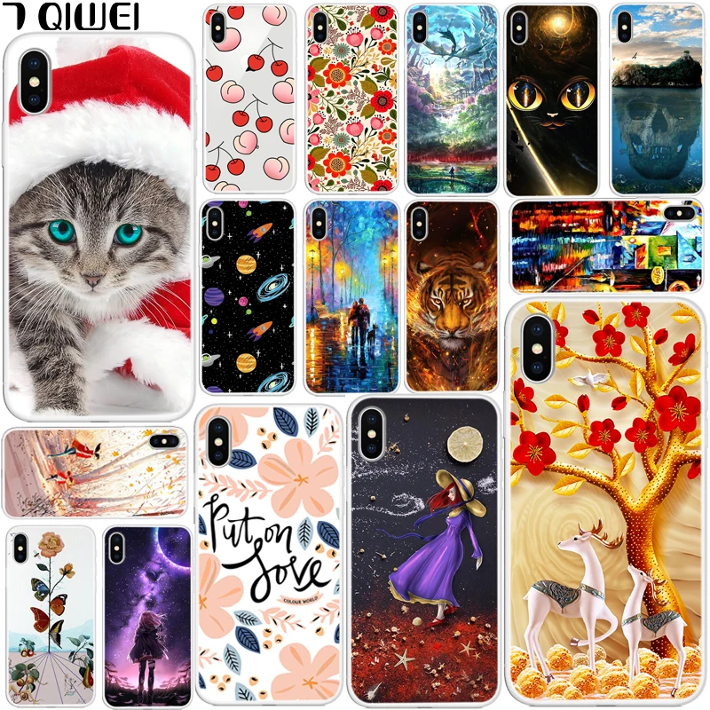 

Soft TPU Case sFor Apple iPhone XR XS iPhone7 7Plus 8 8Plus 6S 6 6Plus 6SPlus 5 5S SE XS Max X S Cover Silicone Print Phone Case