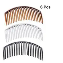 6 шт пластиковый гребень головной убор простая декоративная расческа головной убор для Женский для девочек(черный, кофе, прозрачный, каждый цвет 1 шт