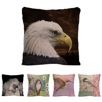 

Eagle Cushion Cover Decorative Pillow For Sofa Car Covers Style Birds Pillow Case Cotton Linen Animal Home Decor Pillowcase