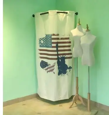 Clothing store fitting room door curtain display rack L fitting room cloth curtain..
