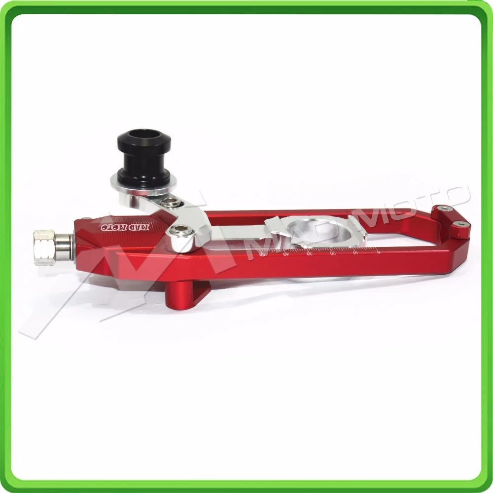 Motorcycle Chain Tensioner Adjuster with bobbin fit for BMW HP4 2012-2014,S1000R 2014-2017,S1000RR 2010-2017 Red & Silver (12)