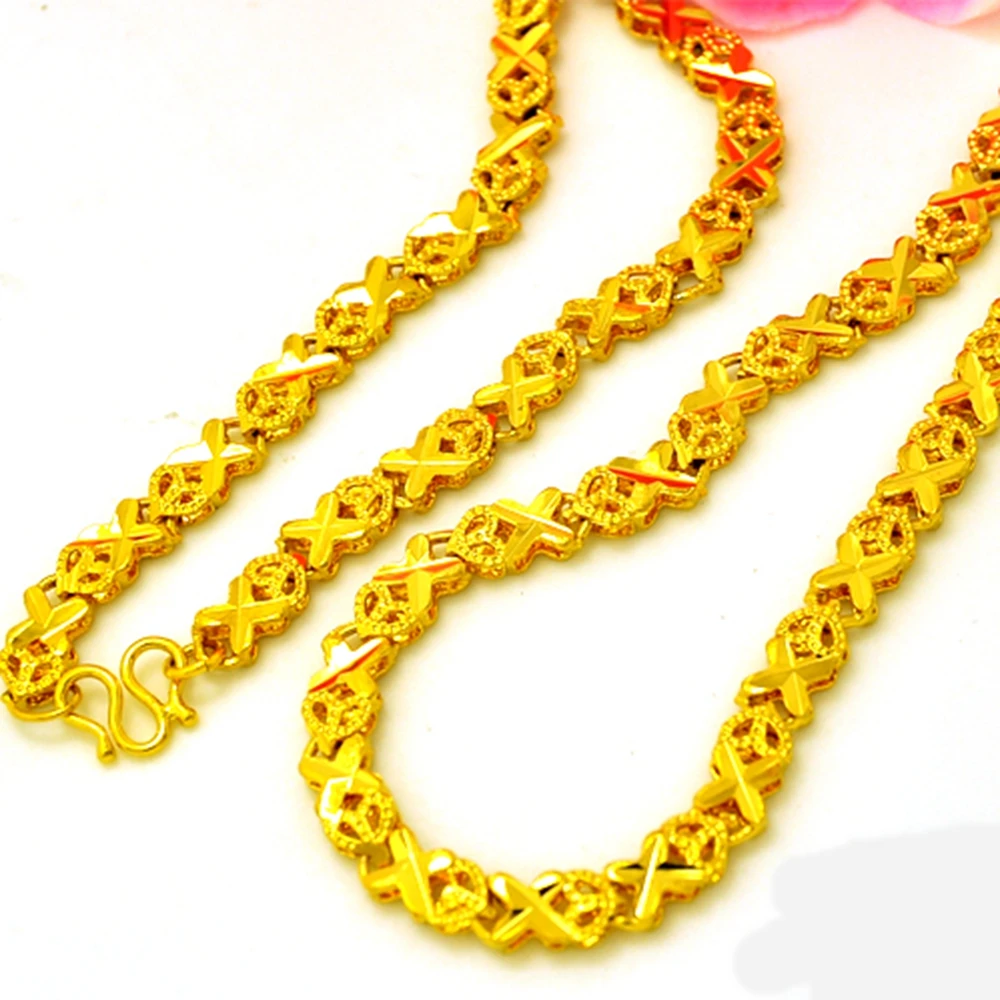

Classic Womens Necklace Yellow Gold Filled Collar Chain 45cm