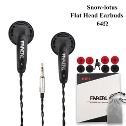 FAAEAL 64 Hi Fi вкладыши стерео наушники DIY плоская голова Мелодия аудио мониторы наушники 3,5 мм Jack телефонный проигрыватель DJ бас гарнитура