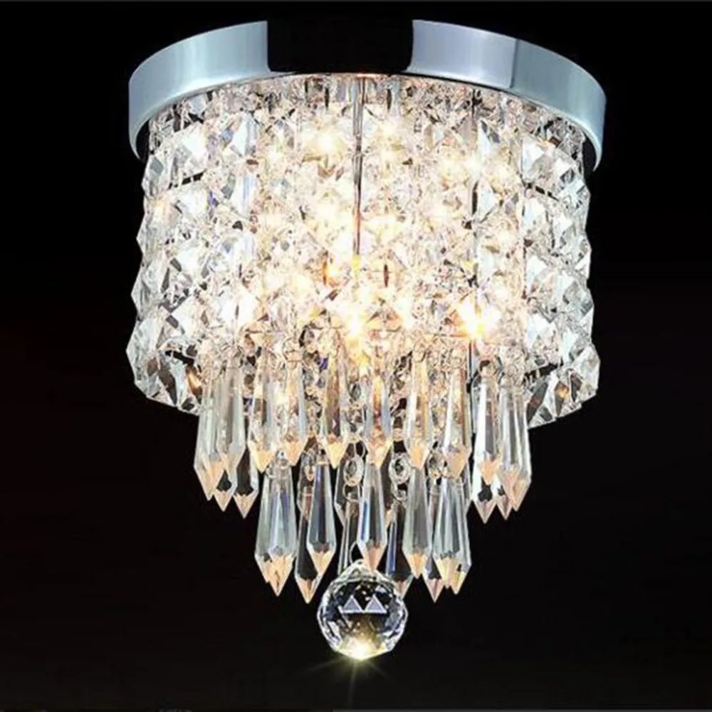 

Elegant Chandelier Crystal Drop Light Clear Ceiling Fixture For Living Room Fashionable Pendant Lamp Home Decoration