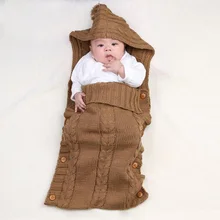 3 шт./партия, одежда для малышей хлопчатобумажное одеяльце, однотонное вязание, спальный мешок 78*35 см, с капюшоном, 0-12 м, sylvia 542490515250