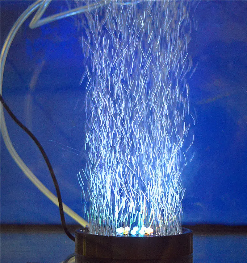 

12led 12v Aquarium Fish Tank Round Night Vision LED light-up waterproof Air curtain Bubble airstone disk submersible pond decor