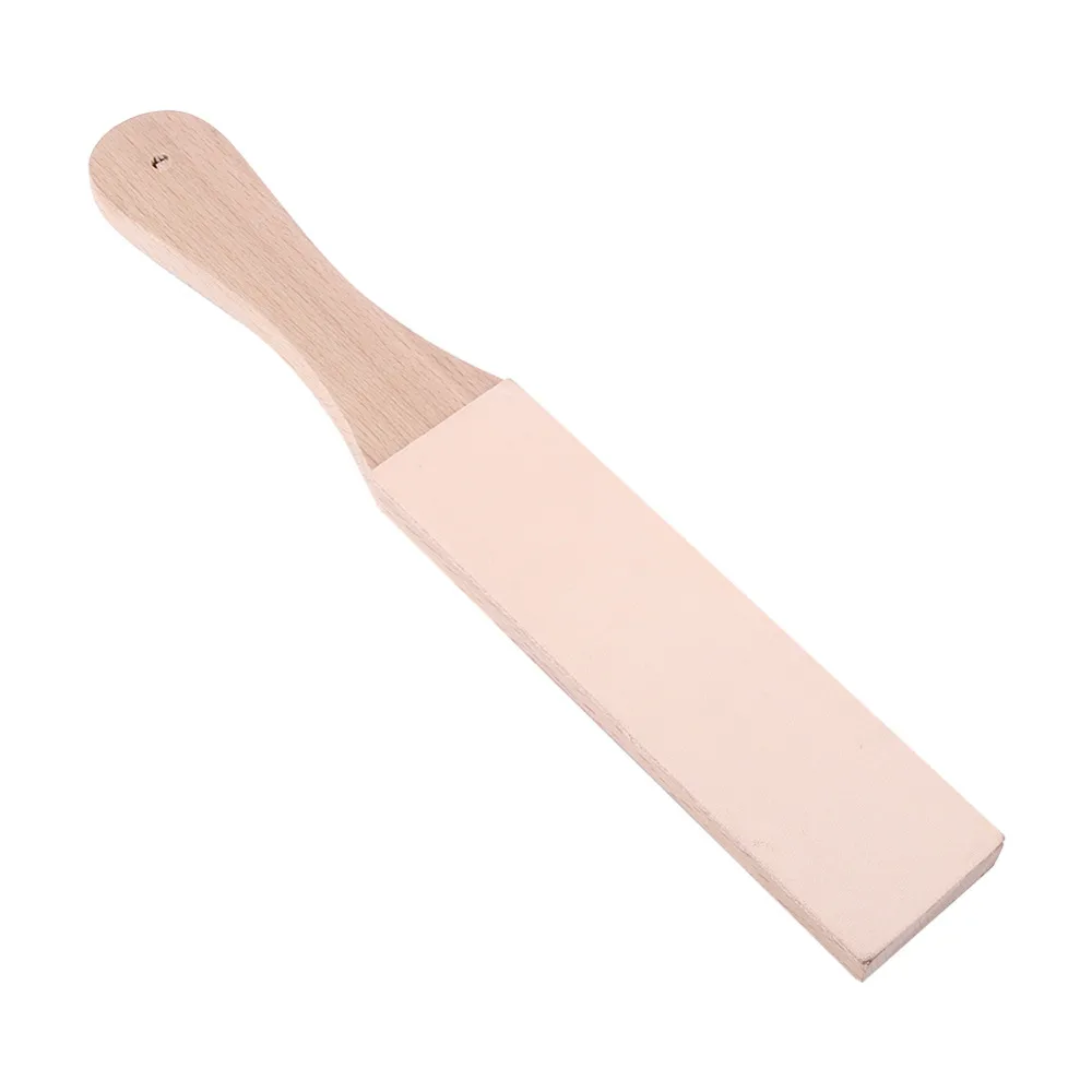 

Wooden Handle Leather Sharpeners DIY Home Kitchen Knives Accessory Sharpening Strop Handmade Razors Polishing Board Tool