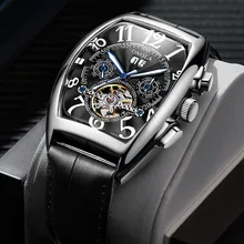 Tourbillon Men Automatic Watch Leather Sport Watch Waterproof Military Mechanical Wristwatch Male Day Date Clock jaragar tourbillon men s watches classic dial day date functional automatic wristwatch men mechanical watch dress clock