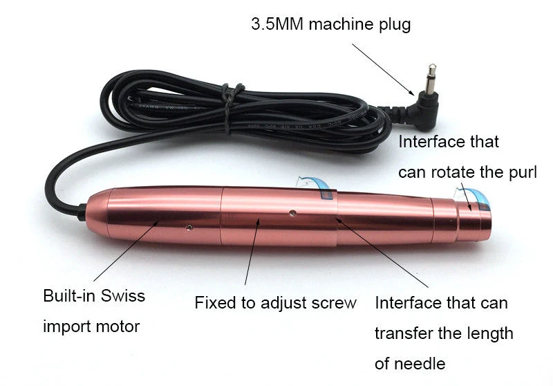 Инструмент для перманентного макияжа пистолет для татуажа бровей Макияж для губ Ротари Машина татуировки швейцарский моторная ручка пистолет с 1/3/5/7 RL иглы