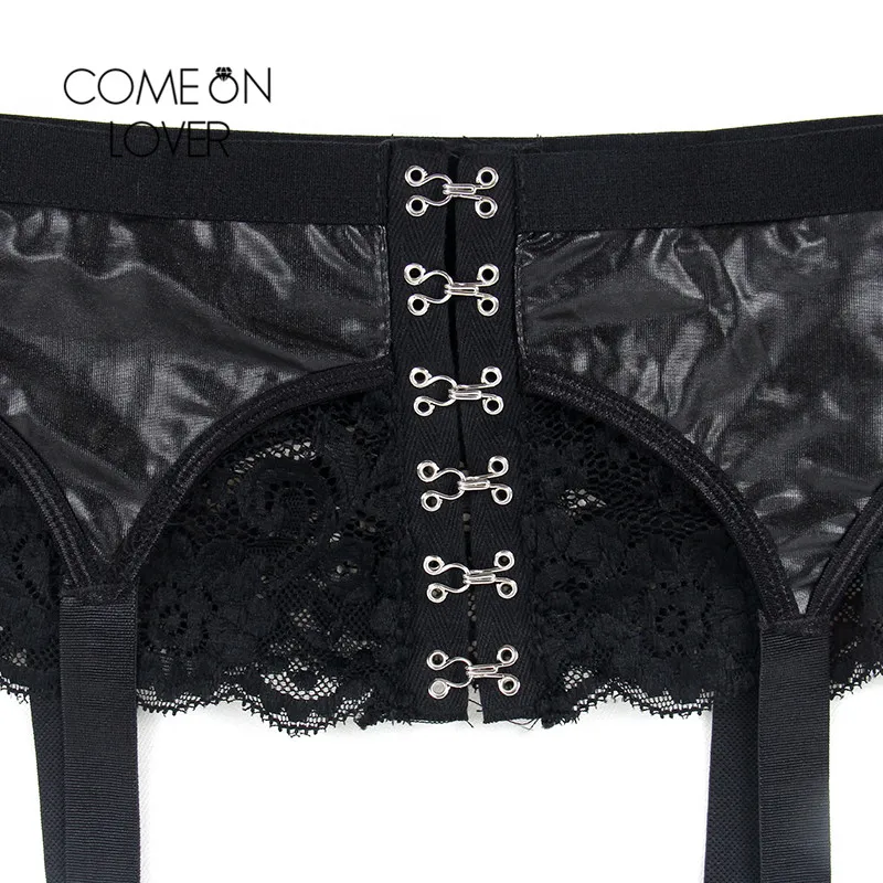 Comeonlover Harness Leather Garter Belt Set Plus Size Suspenders Women Sexy Lace Porte Jarretelle Sexy Garters For Women PI5151