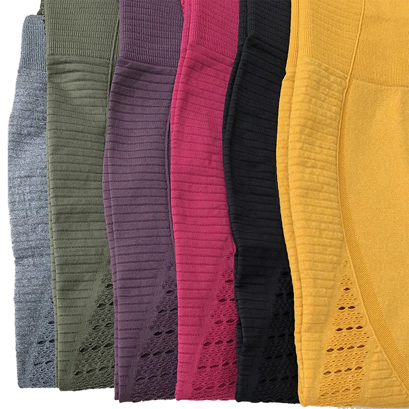 oyoo women's seamless sports capris high elastic slim yoga leggings high waist workout running tights 3/4 length sport pants