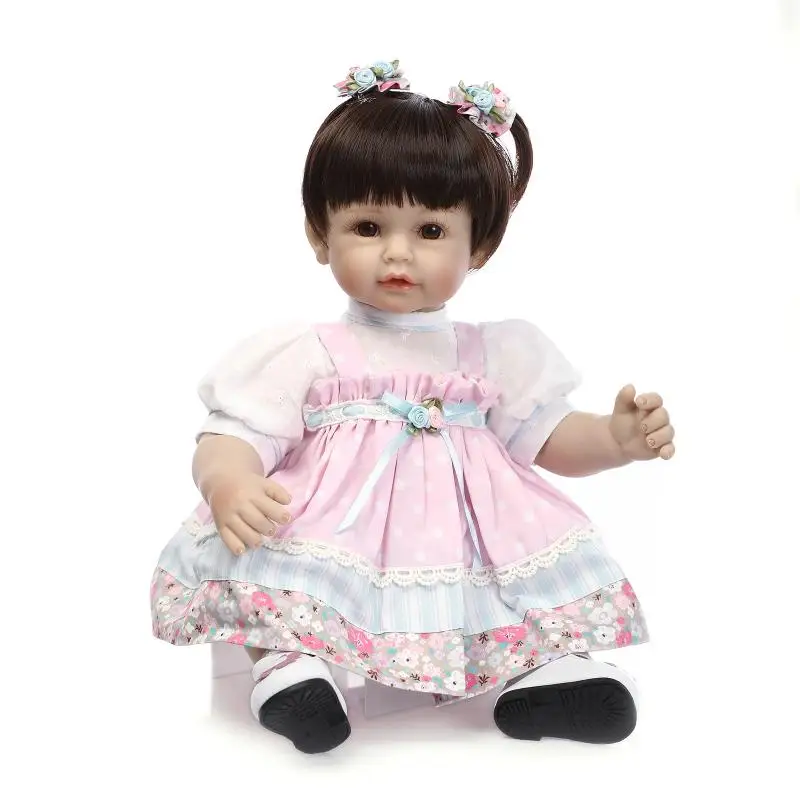 Silicone reborn baby doll lifelike doll collection vinyl toddler baby birthday present gift play house doll early education toy