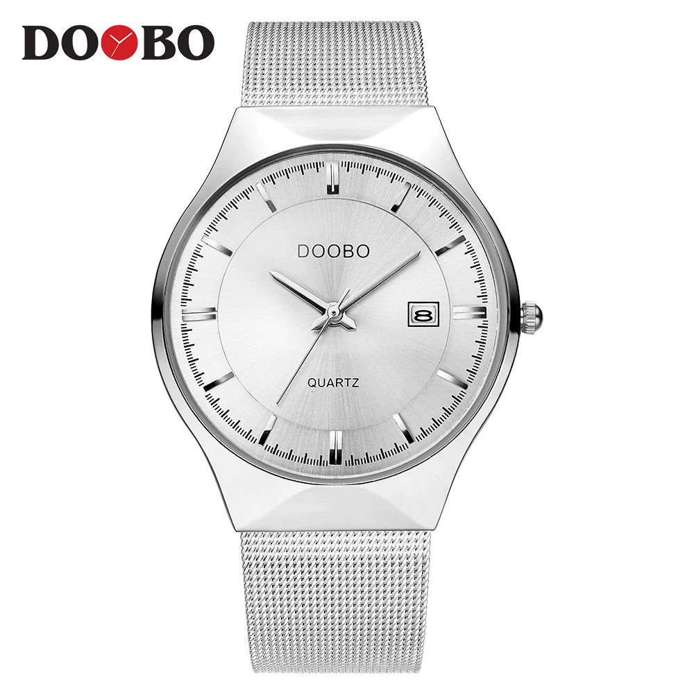 TEND мужские s часы лучший бренд класса люкс Бизнес Кварцевые часы мужские модные тонкие сетчатые стальные водонепроницаемые спортивные часы Relogio Masculino - Цвет: D035 white white