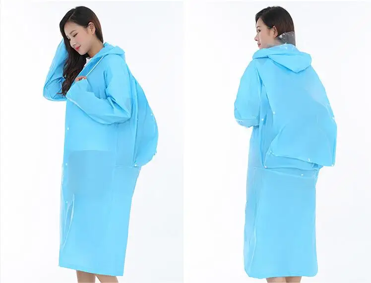 6.Raincoat Plastic EVA Thick Rain Coats Rainwear Rain Poncho Universal Waterproof Touring Hiking Hooded Schoolbag Raincoats Long rain jacket