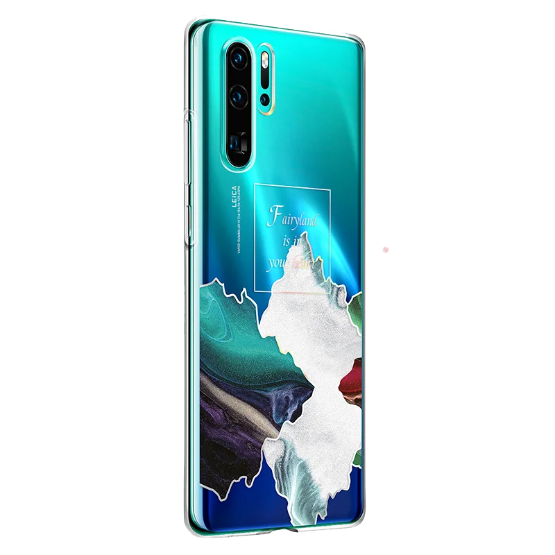 Huawei P30 Pro прозрачный чехол P30Pro двухслойный узор прозрачный чехол huawei P30 Pro прозрачное покрытие мягкий термополиуретановый полностью закрытый чехол Чехол