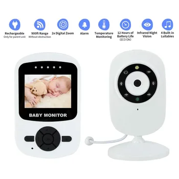 

A992 video nurse camera bebe vigila bebes 2.4 inch LCD IR Night Light Vision Intercom 3 Lullabies Temperature Monitor 2X Zoom