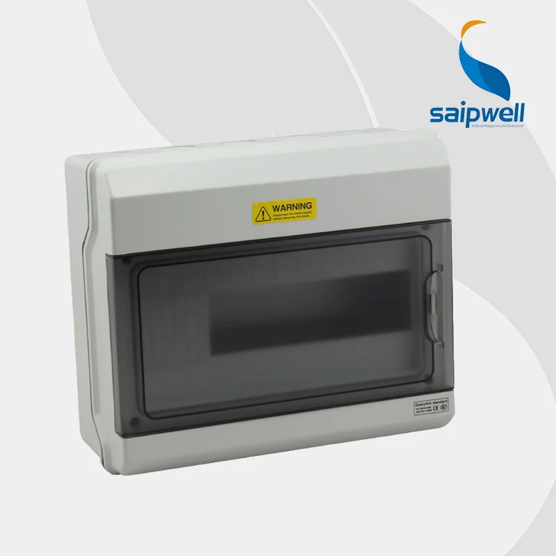 Saipwell 2014 Hot IP66 Waterproof PC Distribution Box 12 Ways Plastic Circuit Breaker Box 230 273