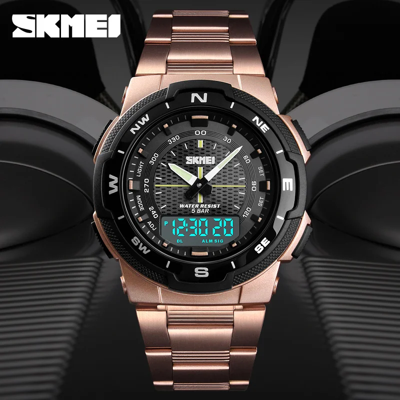 Neue SKMEI Männer Uhr Business Quarz Männer Armbanduhr Uhr Edelstahl Herren Uhren Top Brand Luxus W