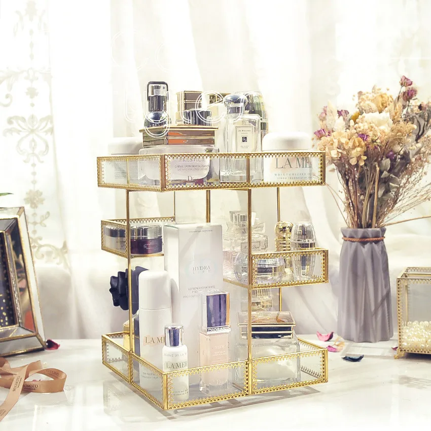 

Cocostyles premium generous decorativve make up storage box organizer with vintage laces for modern home decoration accessories