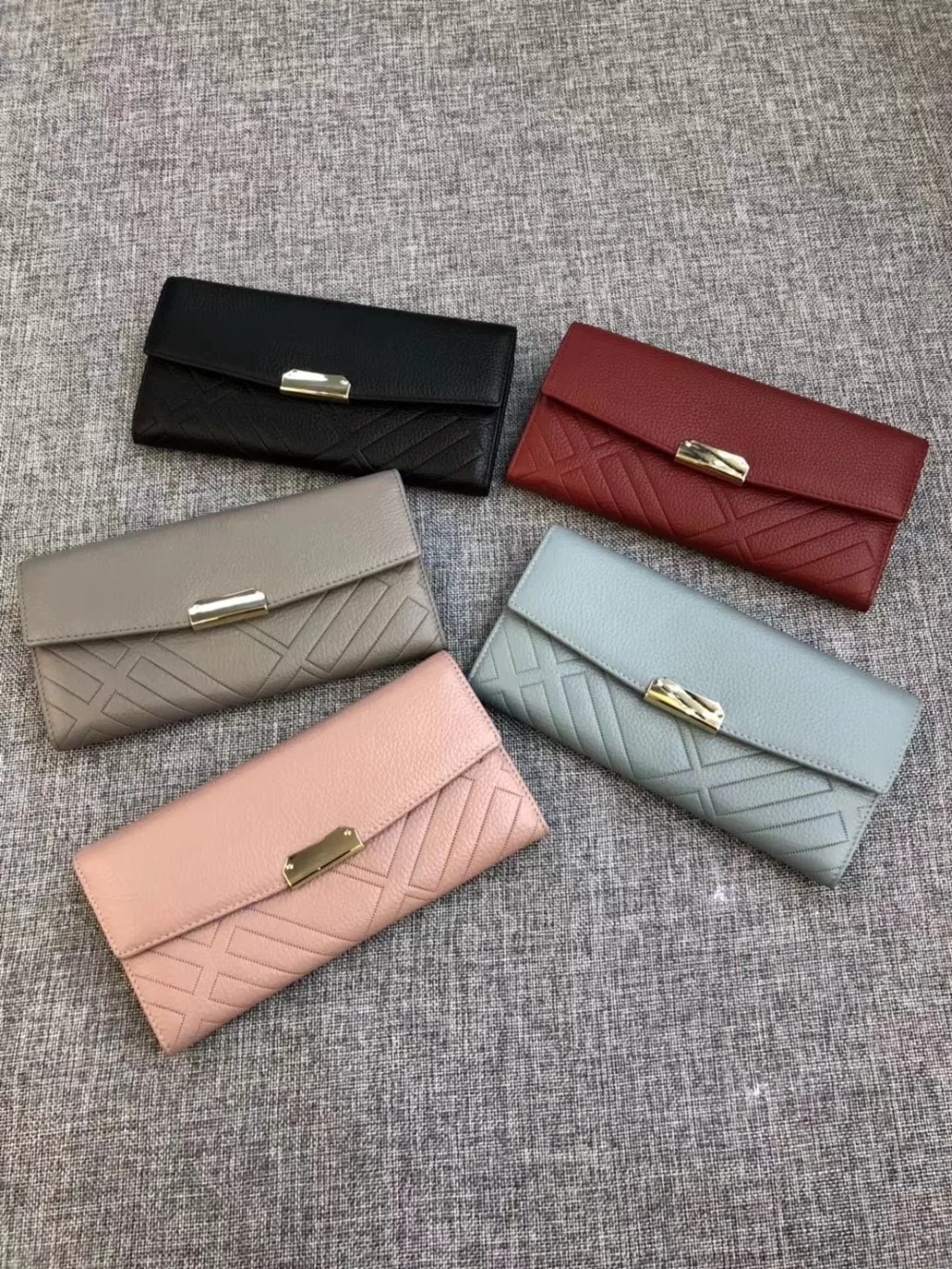 

free shipping 2018 the new style cowhide leather solid Litchi grain fashion lady money clips