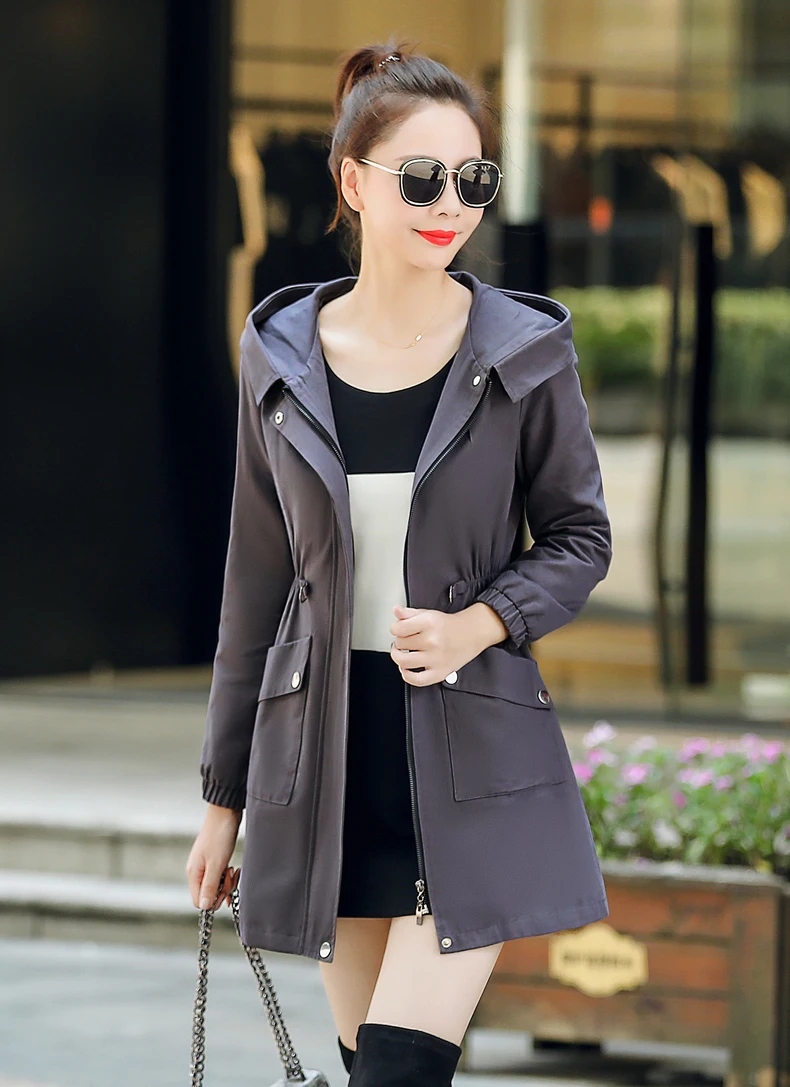 Трендовые продукты тренчи для женщин весенне-осенние хлопковые пальто натуральная молодежная одежда для женщин K4653