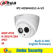 Dahua 4MP IP Camera IPC-HDW4431C-A-V2 replace IPC-HDW4431C-A POE multiple language IR50M H.265 Built-in-MIC