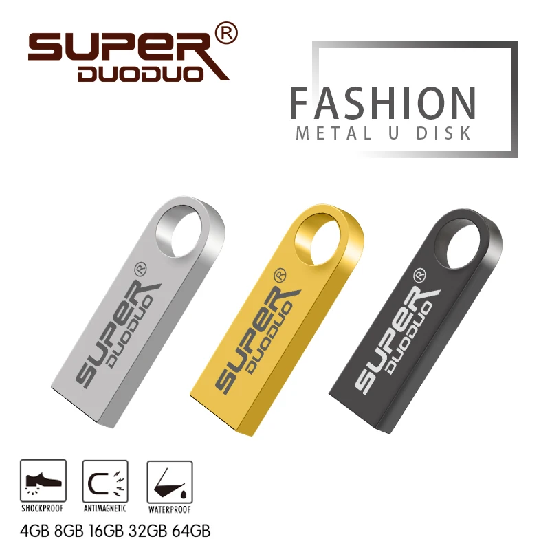 

3 colors Hot sale USB flash drive 128GB 64GB 32GB Pen Drive memoria usb 16GB 8GB 4GB Metal pendrive 64gb flash usb stick disk