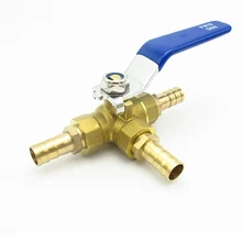 19 мм шланг Барб Трехходовой тройник Тип Т-порт латунный шаровой клапан для воды масла воздуха