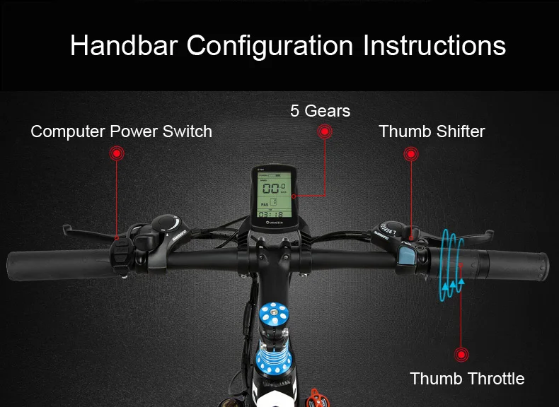 Perfect MX3.8 Elite 26 Inch Mountain Bike 48V 15Ah Powerful Battery, 7 Speed E-bike, Power Assist Bicycle, Front & Rear Disc Brake 10