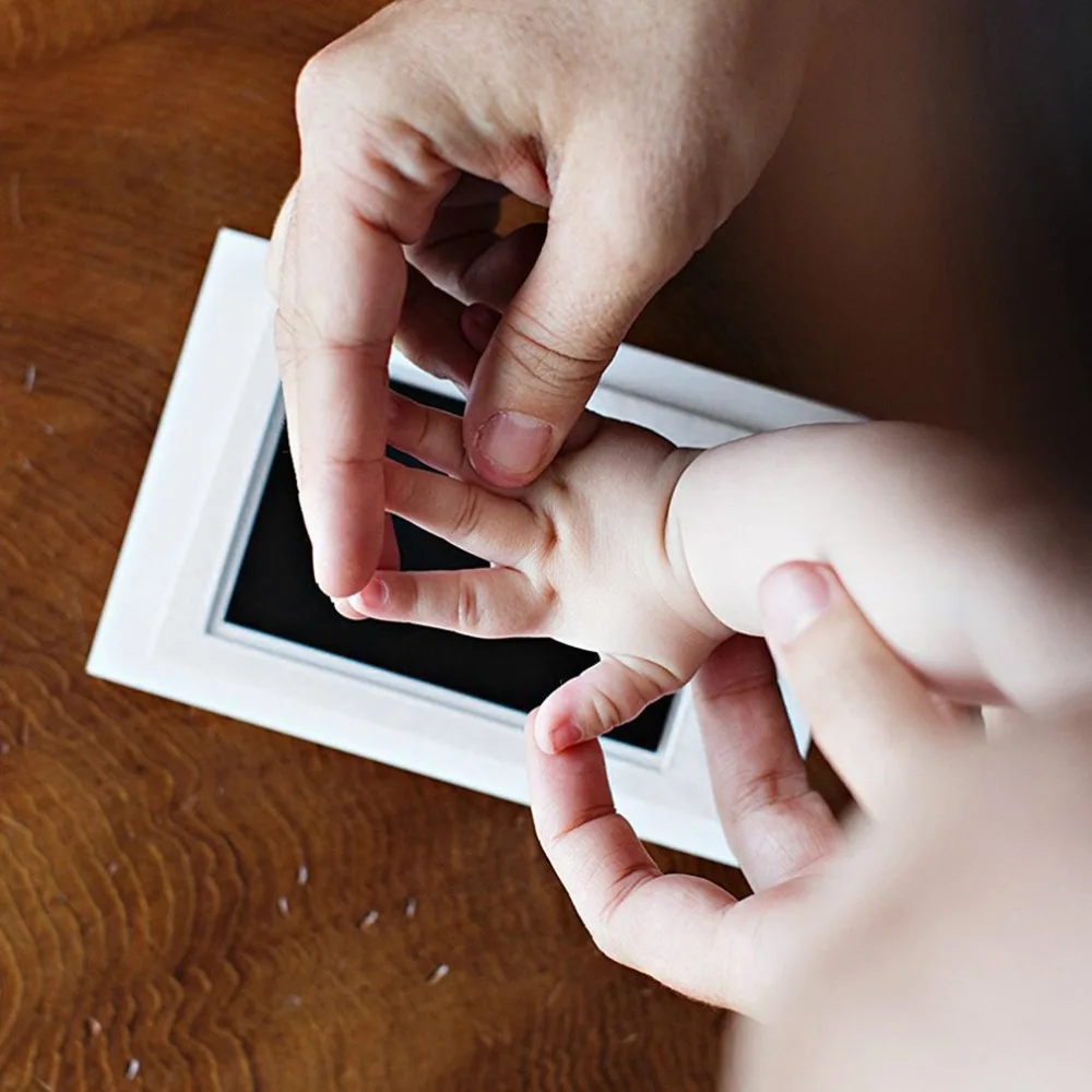 OCDAY Baby Care Baby Handprint Набор для отпечатка ступней чистый литье родитель-ребенок ручной чернильный коврик отпечаток пальца фоторамка комплект 3 цвета